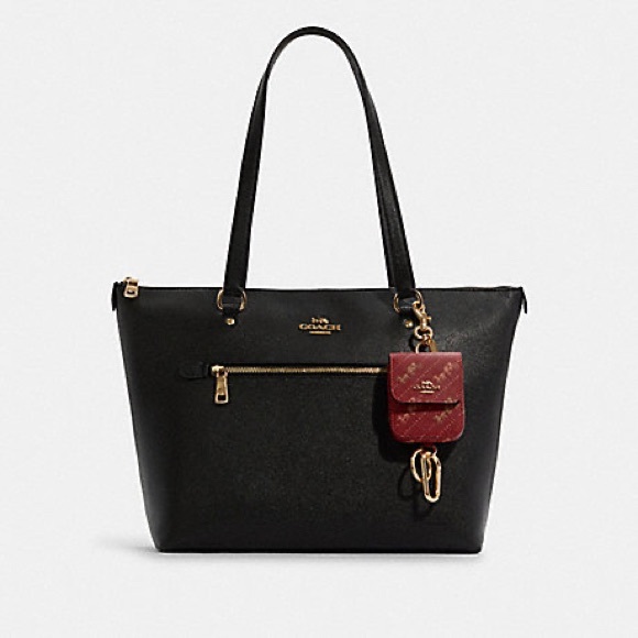 Multi Attachments Case Bag Charm With Horse And Carriage Dot Print C4305 - Picture 4 of 6